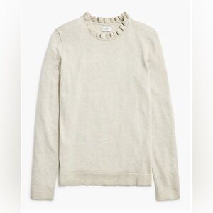 J. Crew Factory Women’s Cotton Ruffleneck Knit Sweater - Gray - XXL - NWT